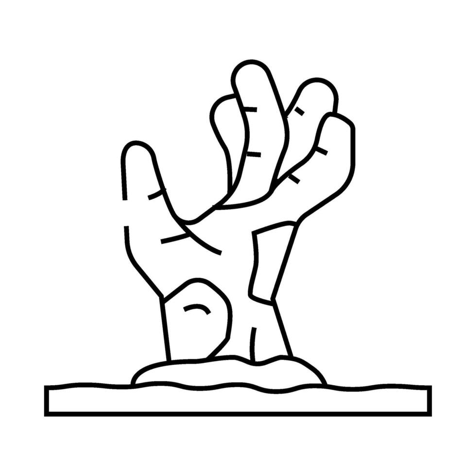 hand monster zombie line icon illustration vector