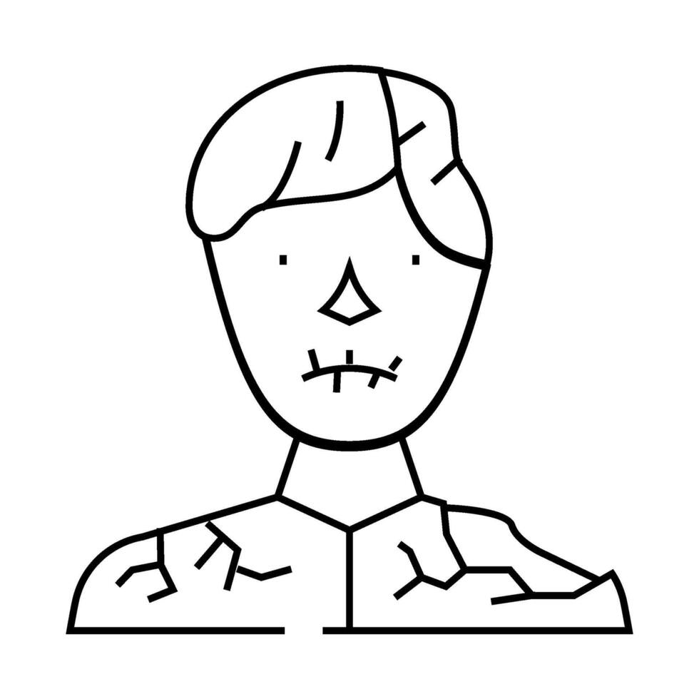 zombie horror line icon illustration vector