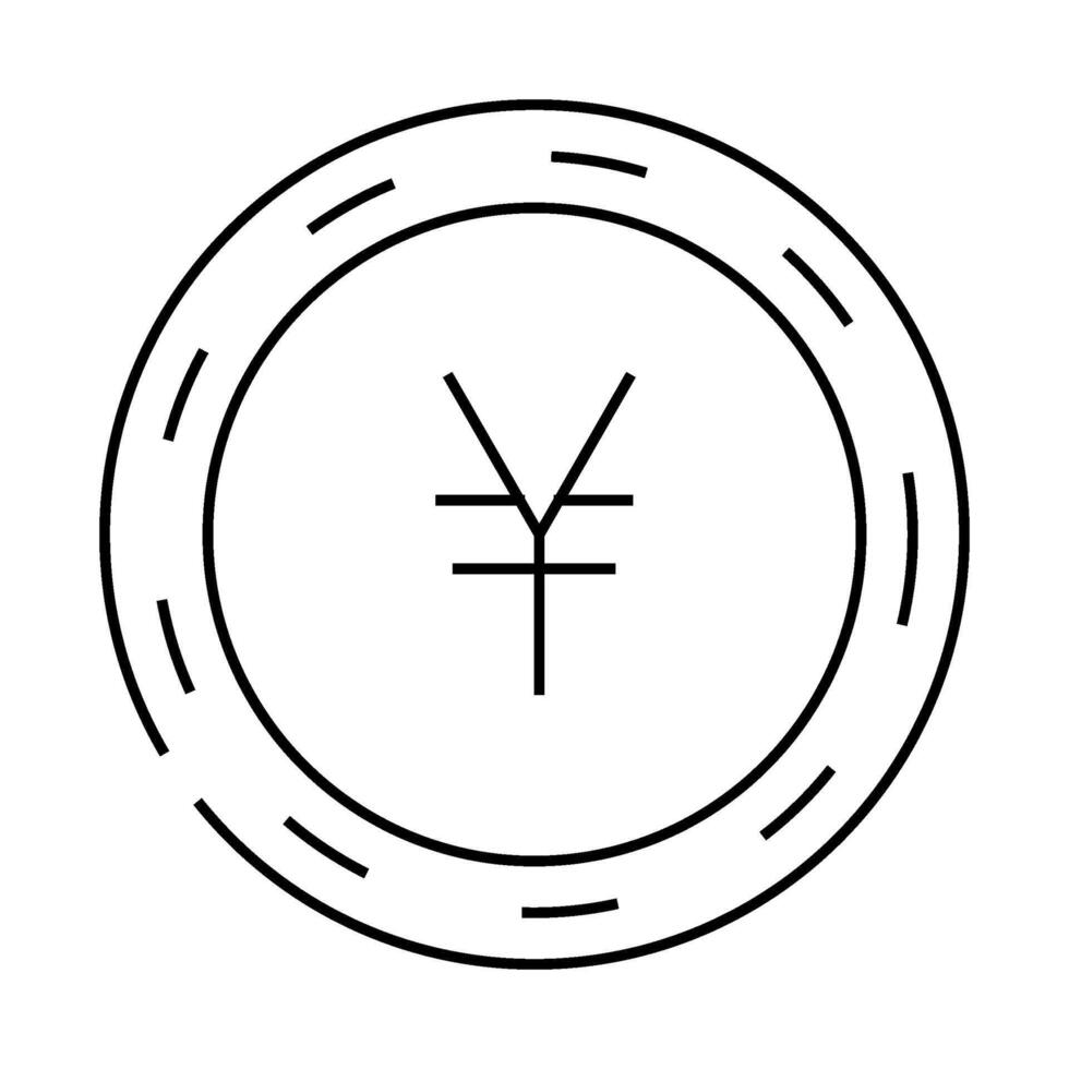 jpy coin line icon illustration vector