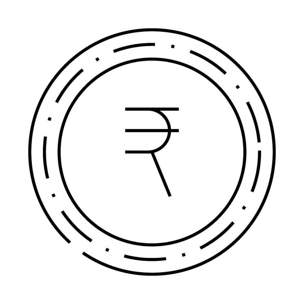 rupee coin line icon illustration vector