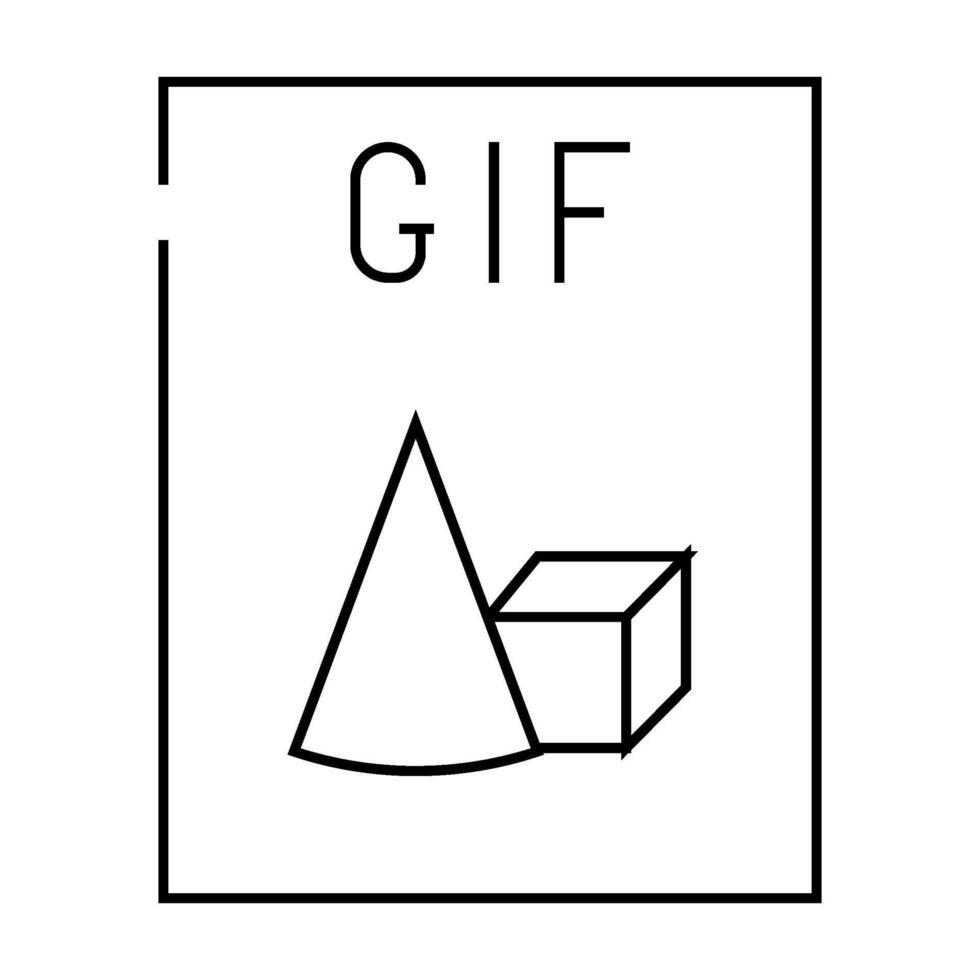 gif file format document line icon illustration vector