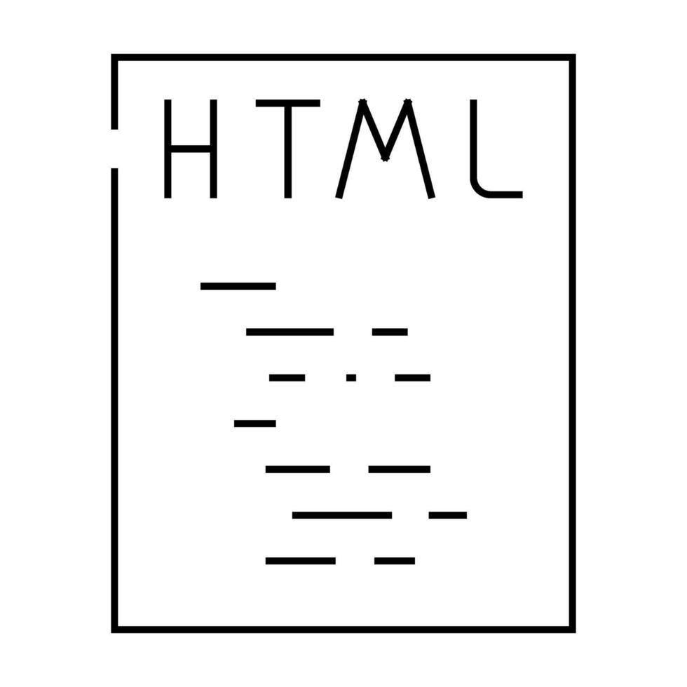 html file format document line icon illustration vector