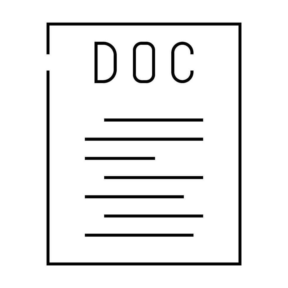 doc file format document line icon illustration vector