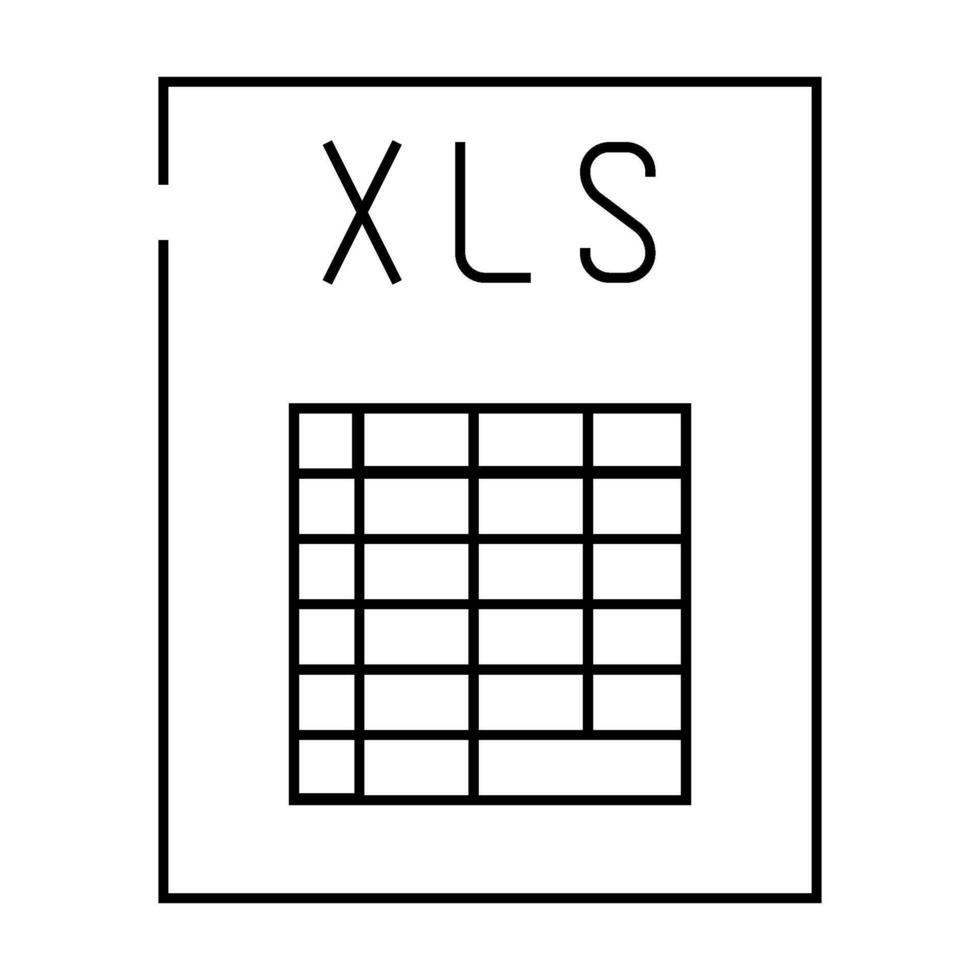 xls file format document line icon illustration vector