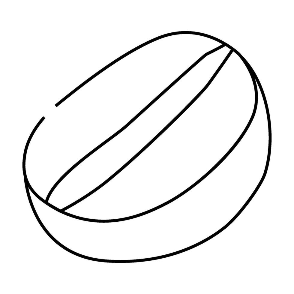 cut kiwi fruit green line icon illustration vector