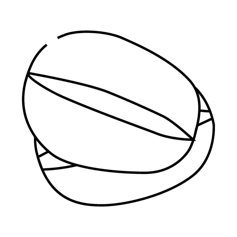 cut green kiwi line icon illustration vector