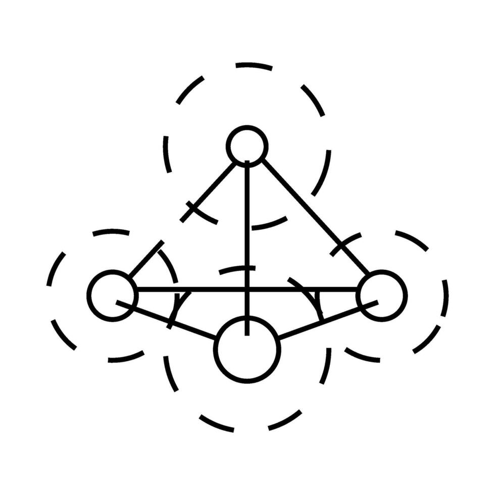 element molecular structure line icon illustration vector
