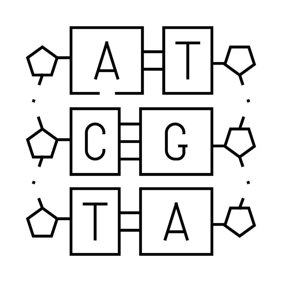 gene molecular structure line icon illustration vector
