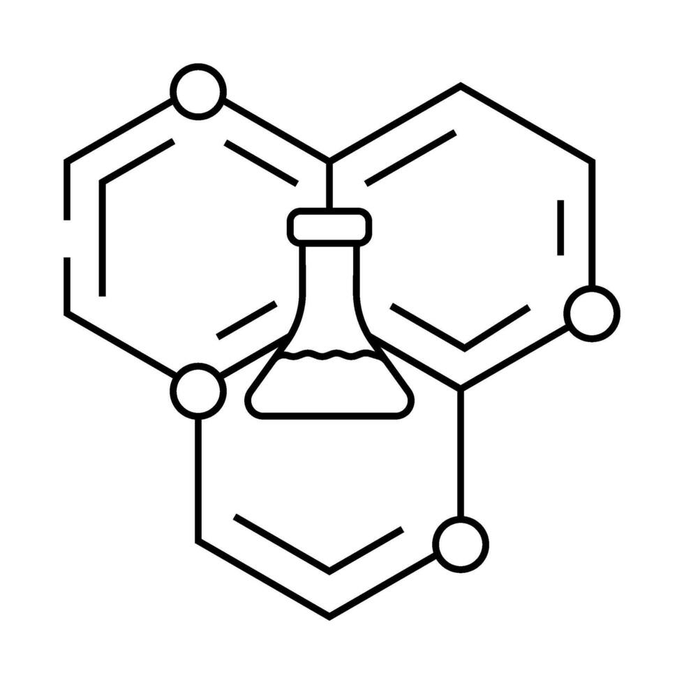 scientific molecular structure line icon illustration vector