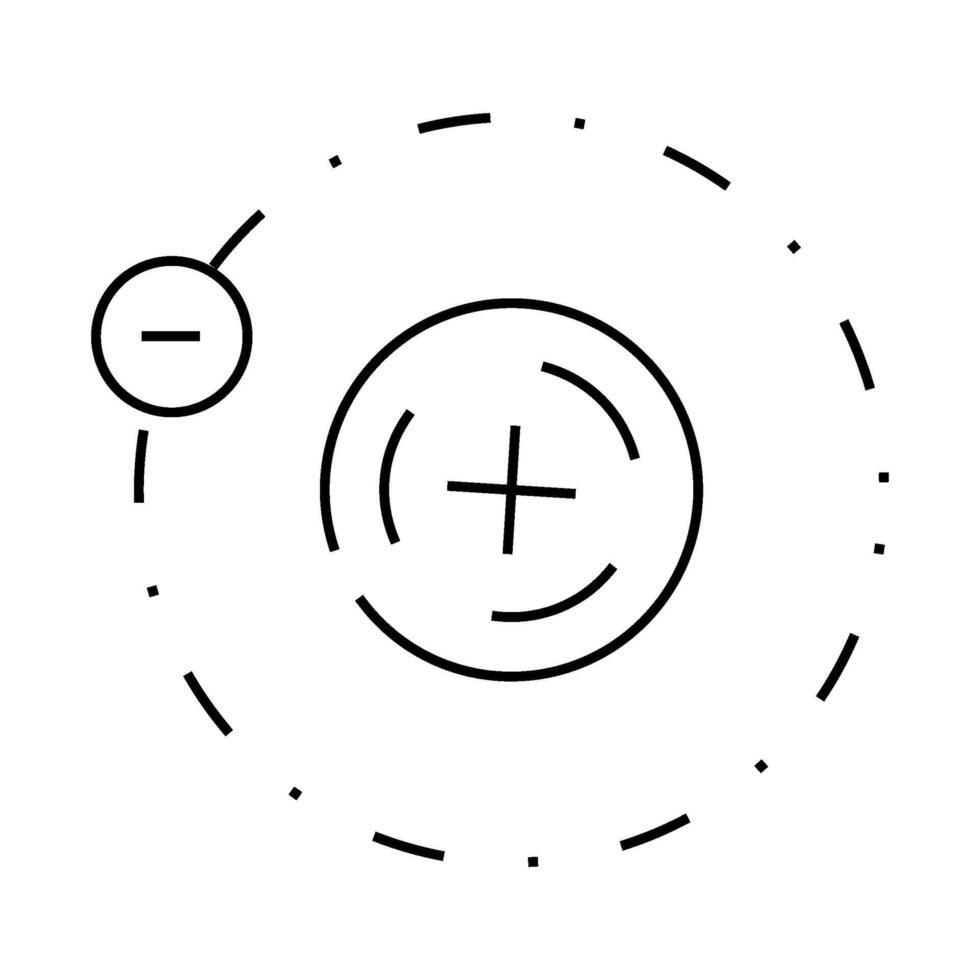 physics molecular structure line icon illustration vector