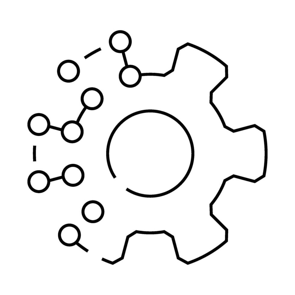 technology molecular structure line icon illustration vector