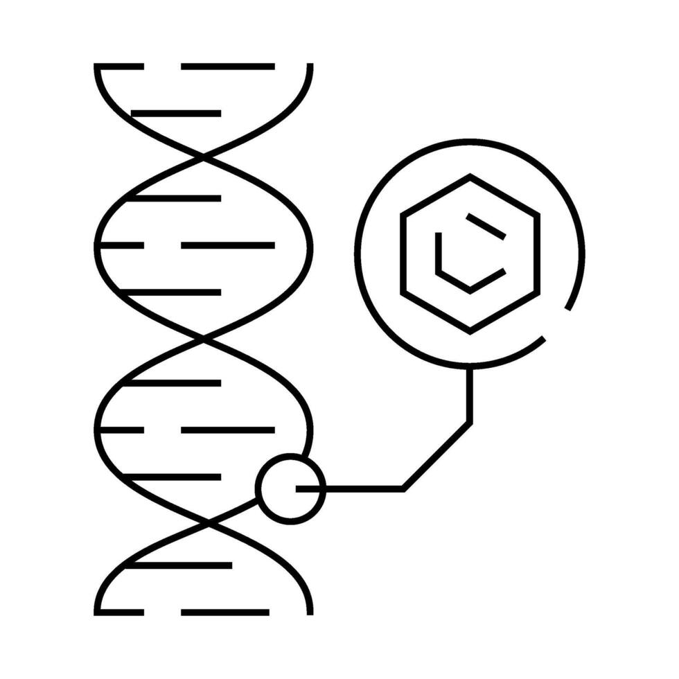 dna molecular structure line icon illustration vector