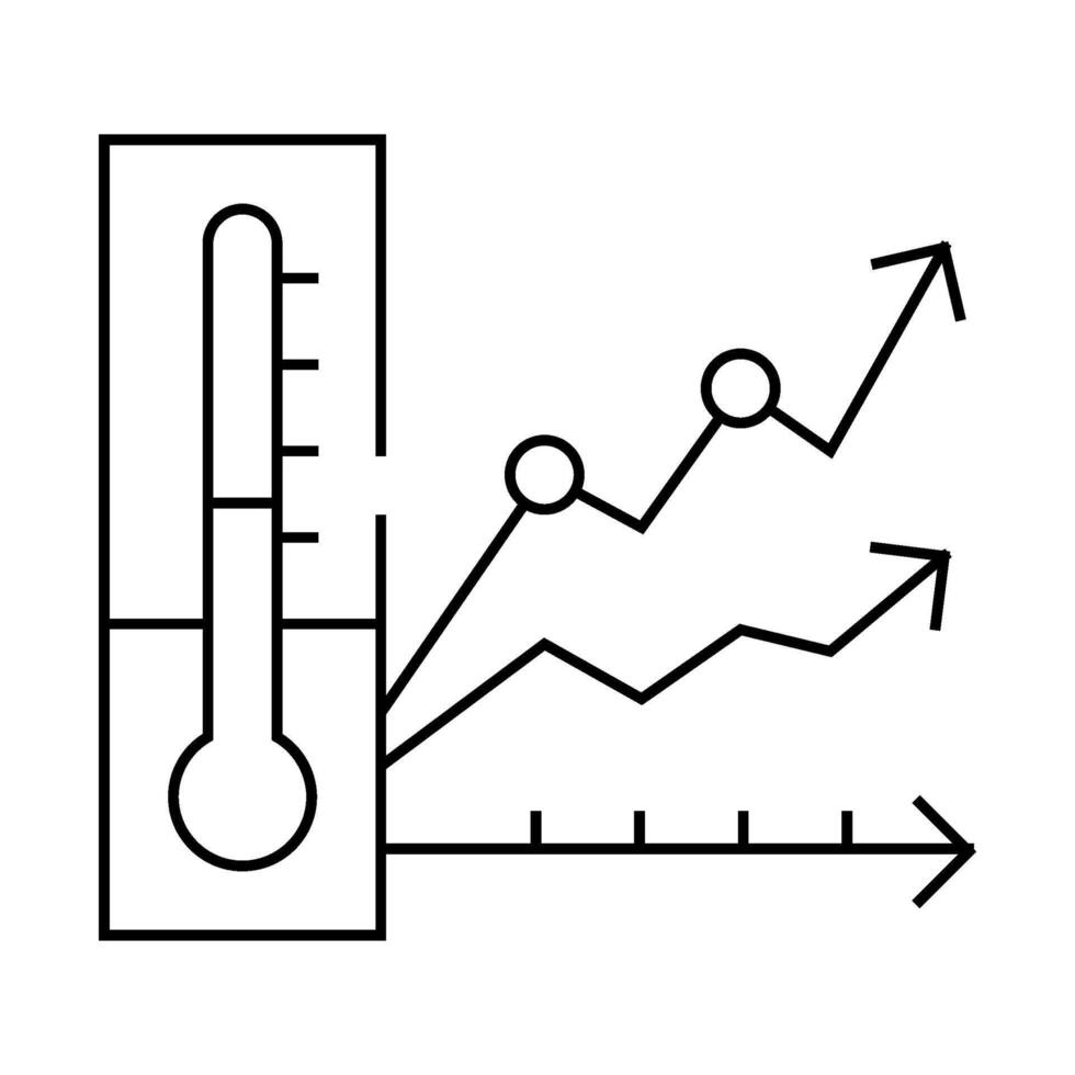 global warming line icon symbol illustration vector