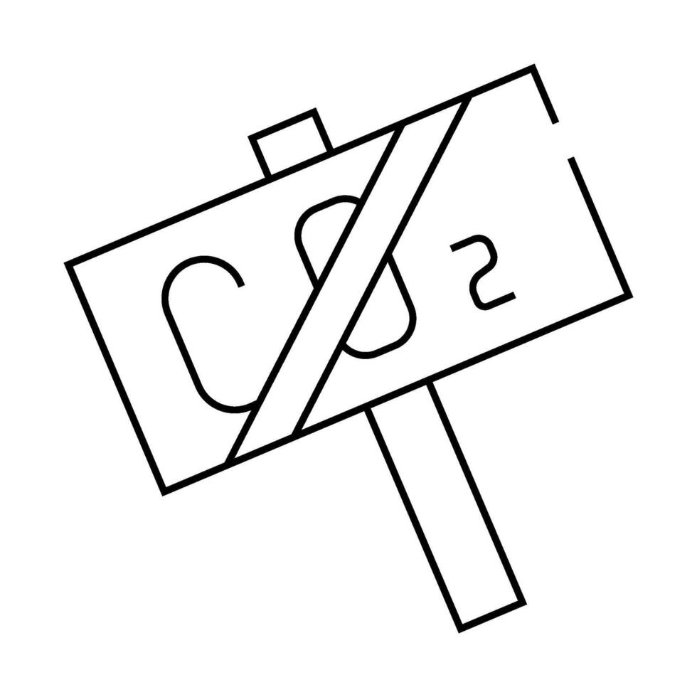 co2 crossed nameplate line icon illustration vector