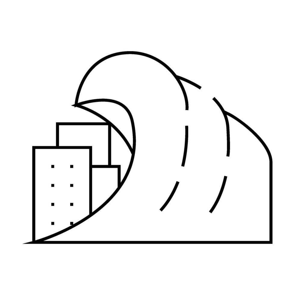 tsunami problem line icon symbol illustration vector