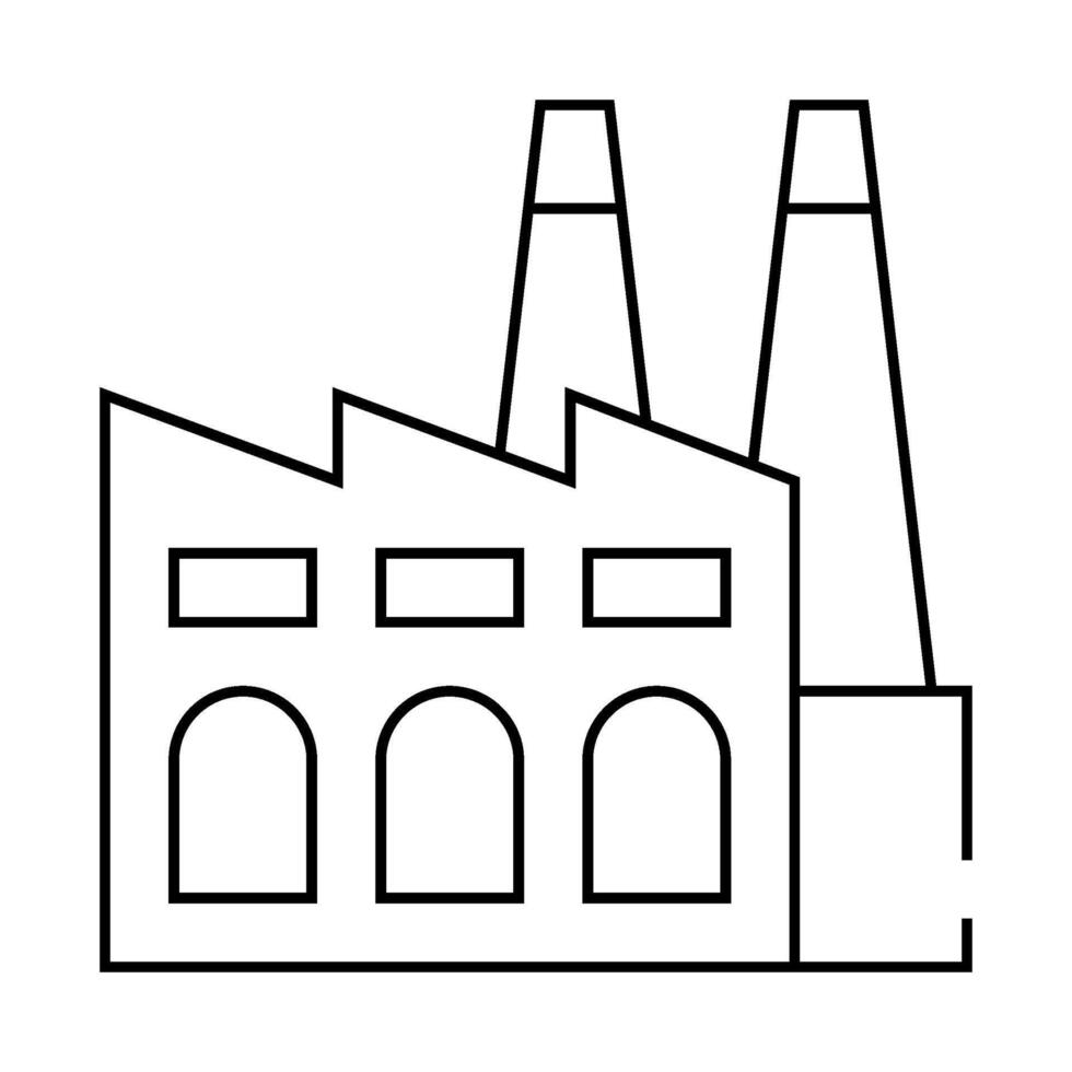 factory environmental pollution line icon illustration vector