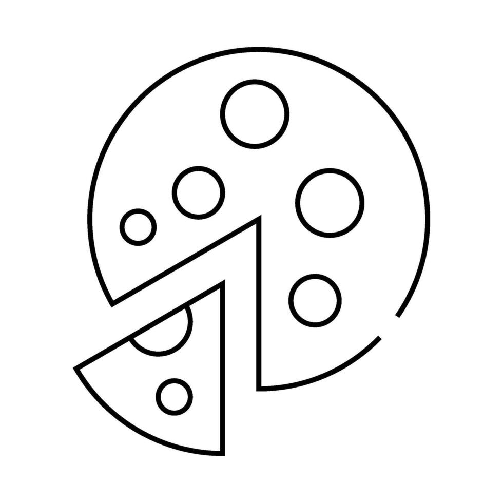 vegan pizza line icon symbol illustration vector