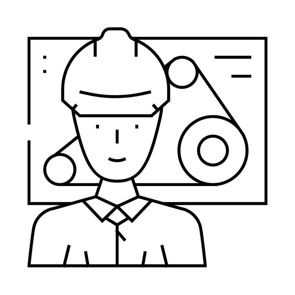 mechanical engineer worker line icon illustration vector