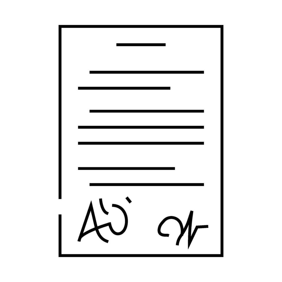 contract paper document line icon illustration vector