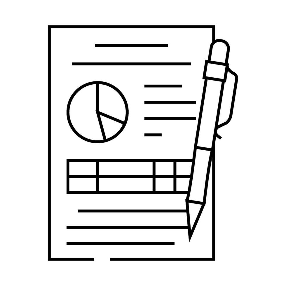 report paper document line icon illustration vector