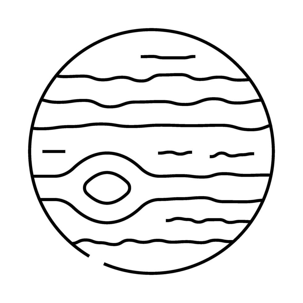 jupiter planet line icon illustration vector