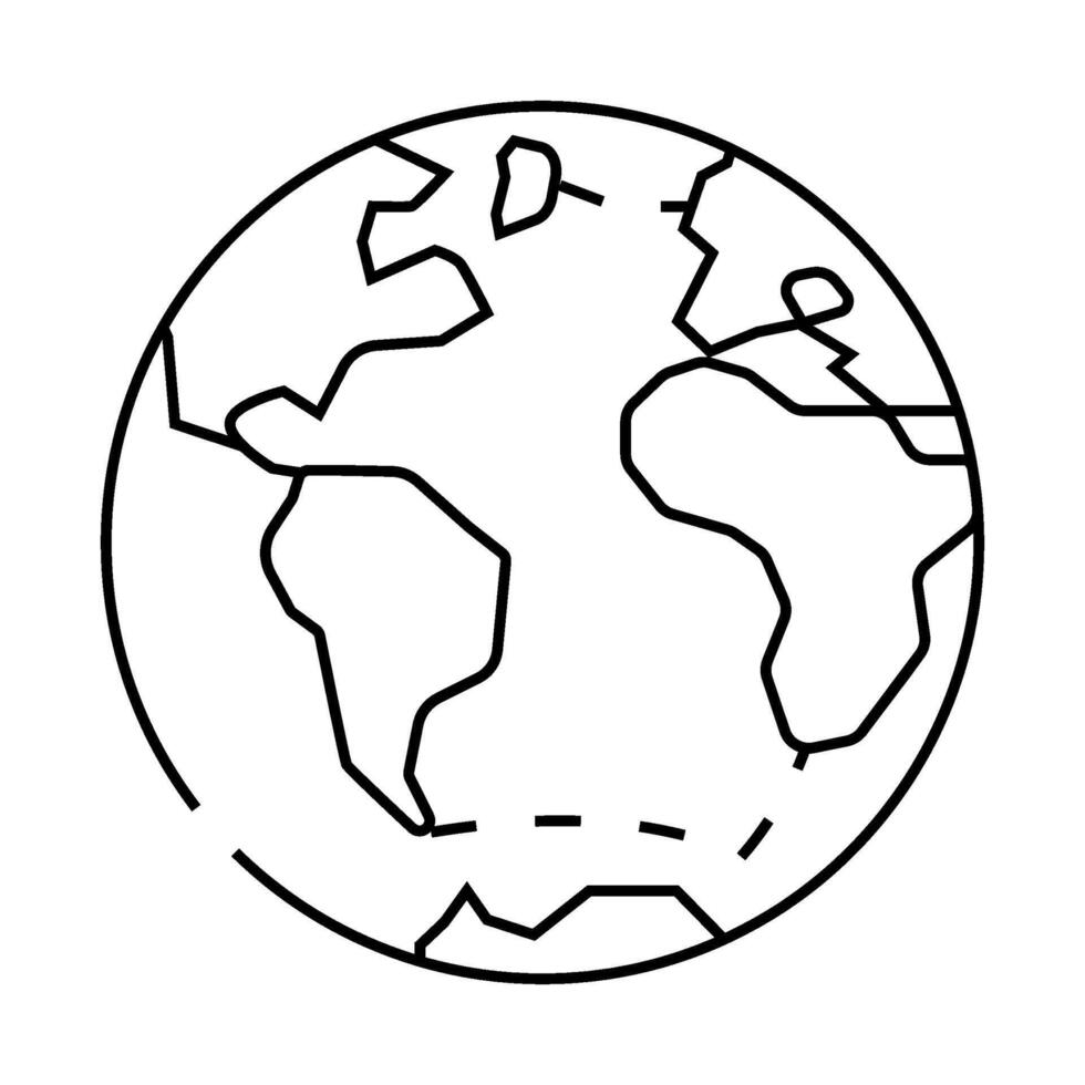 atlantic ocean map line icon illustration vector