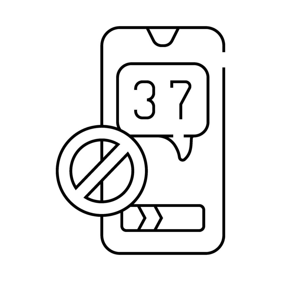 minimize phone use headache treatment line icon illustration vector
