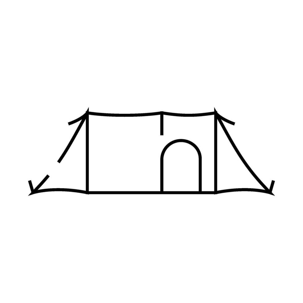leisure tent vacation line icon illustration vector
