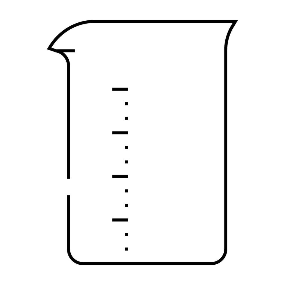 beaker chemical glassware lab line icon illustration vector