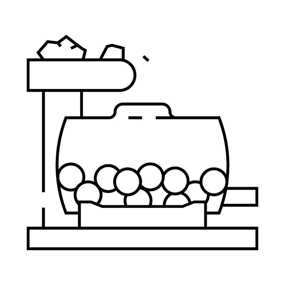 sulfide ore processing copper line icon illustration vector