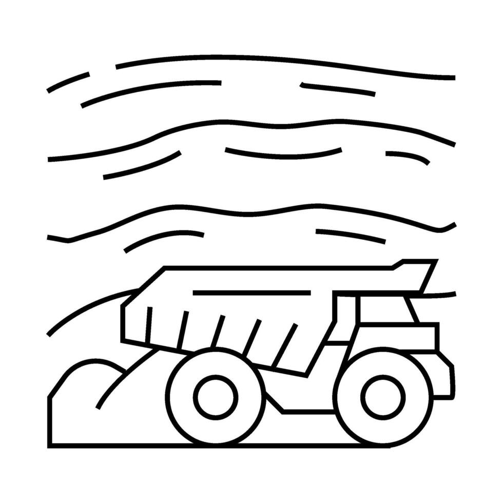 open pit mining copper production line icon illustration vector