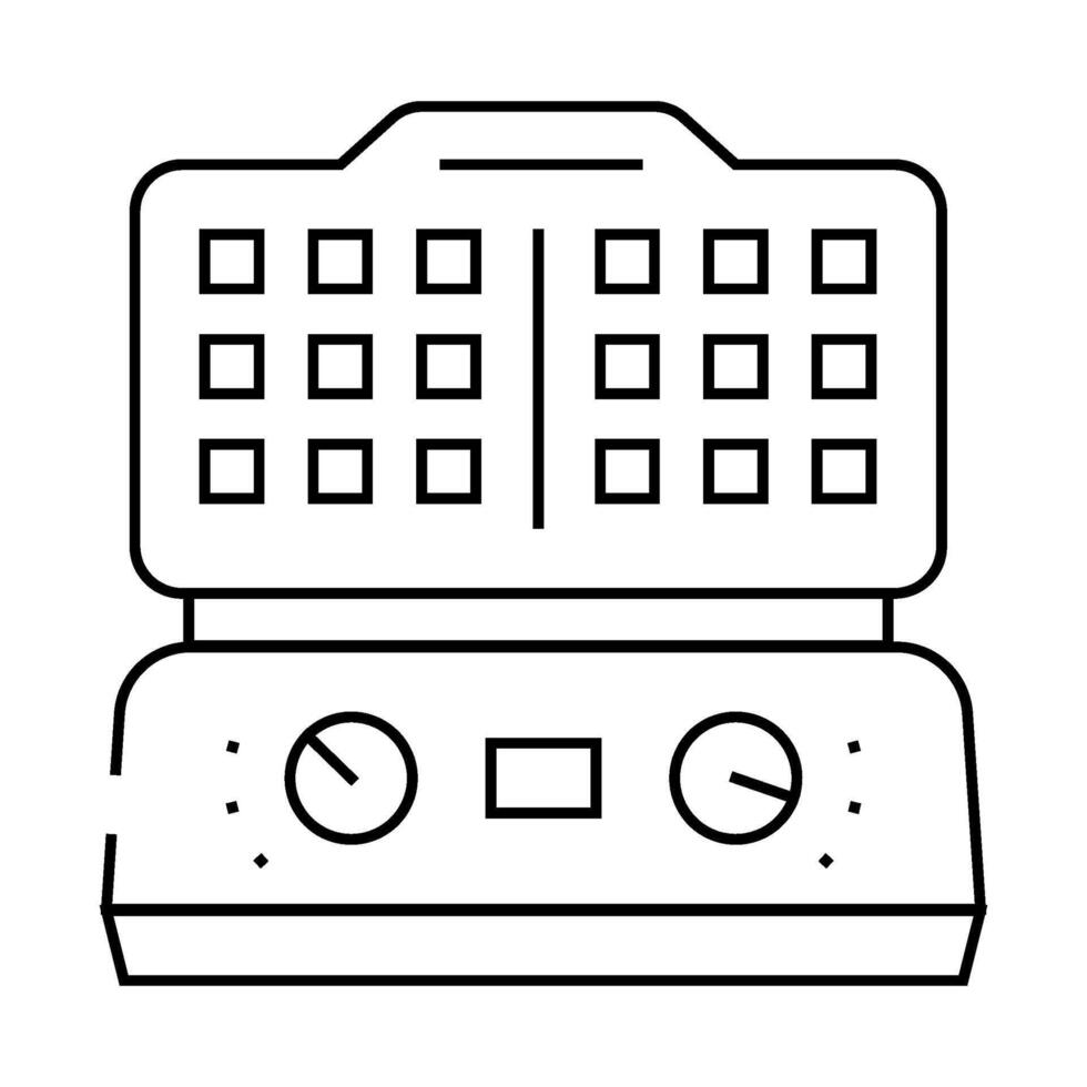 waffle maker home interior line icon illustration vector