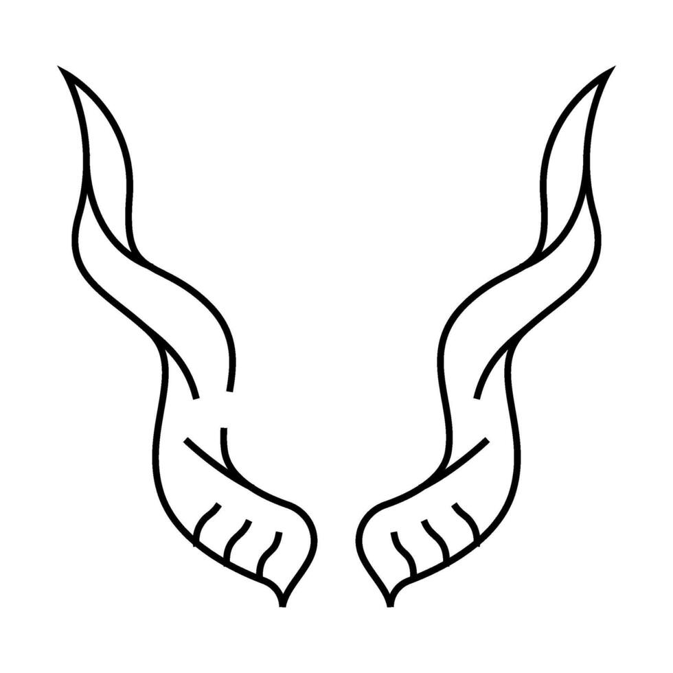antelope horn animal line icon illustration vector