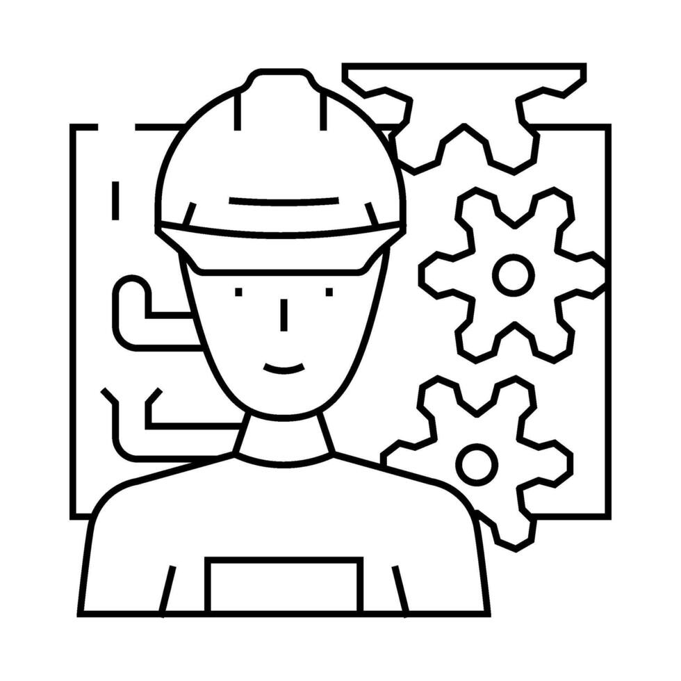 maintenance mechanic repair worker line icon illustration vector