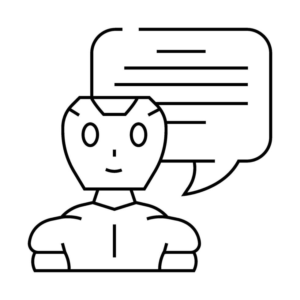 communication chat bot line icon illustration vector