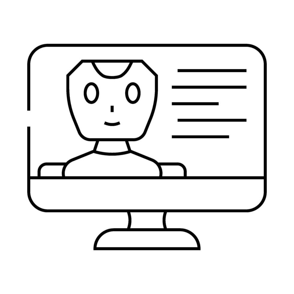 virtual chat bot line icon illustration vector