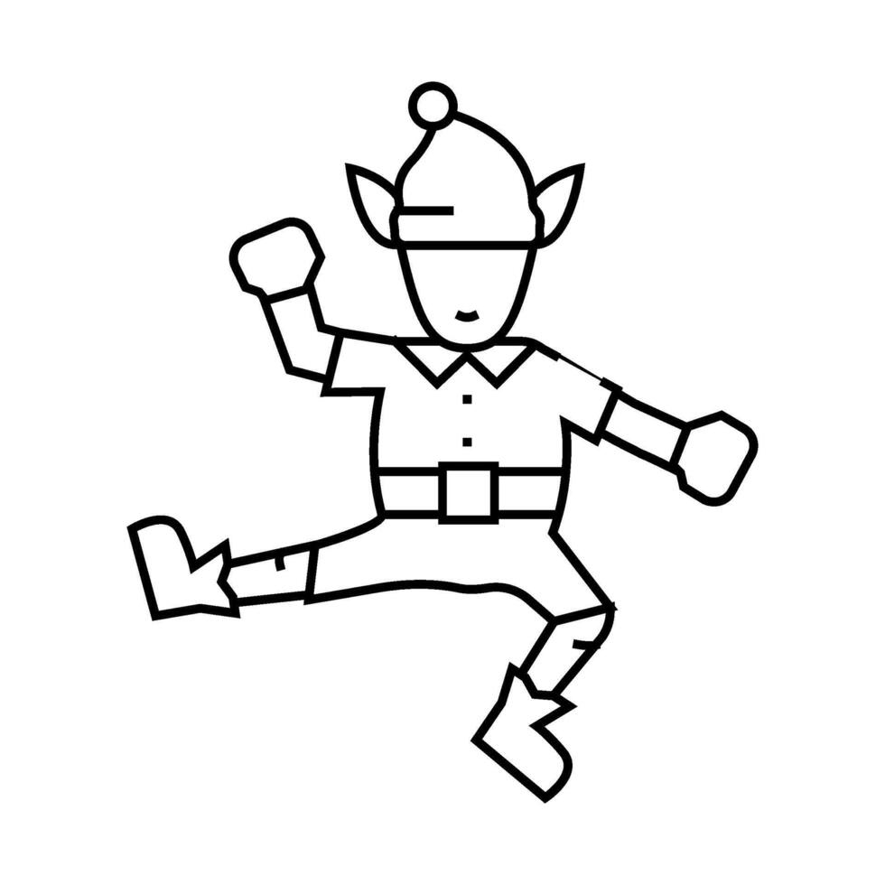 elf christmas xmas line icon illustration vector