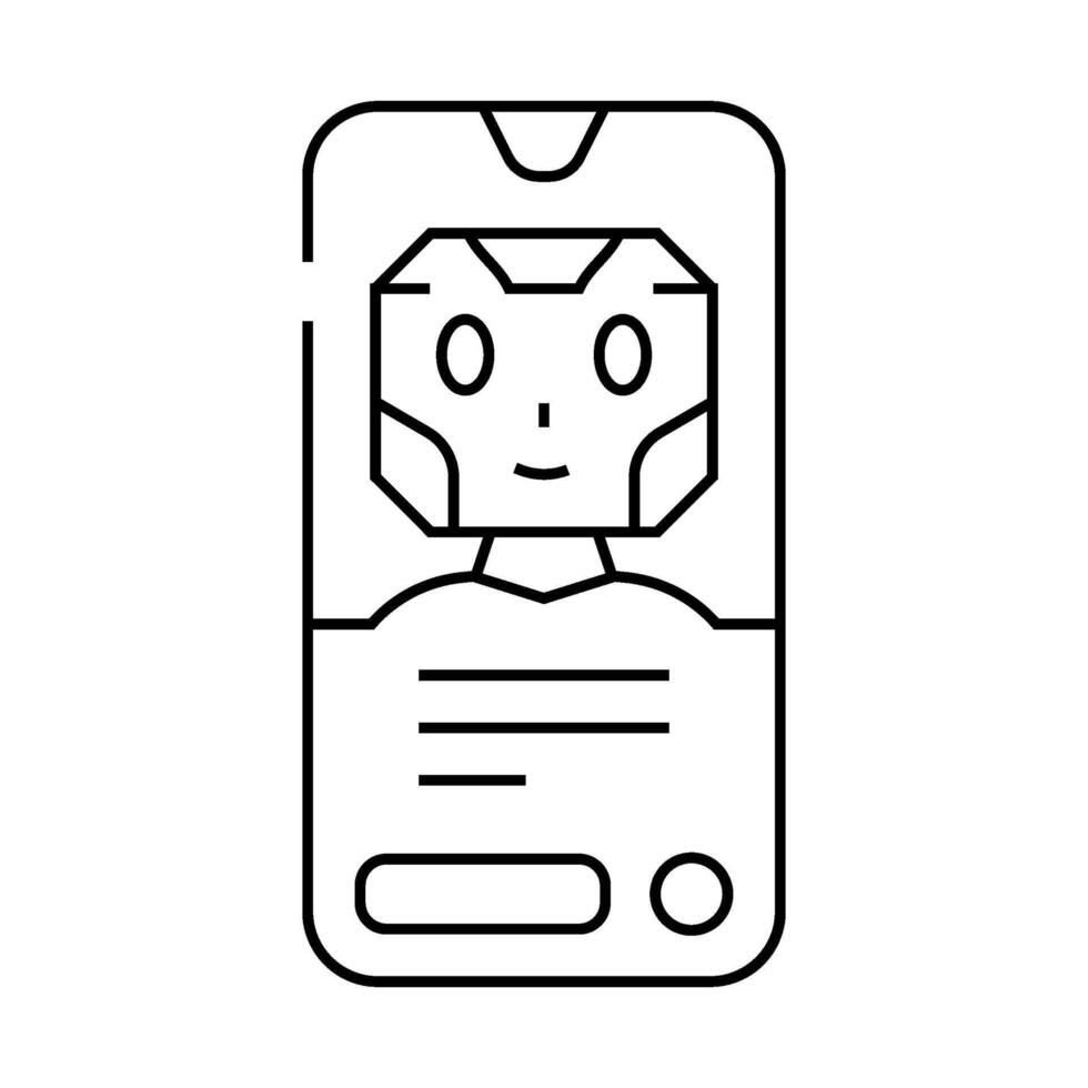 mobile chat bot line icon illustration vector