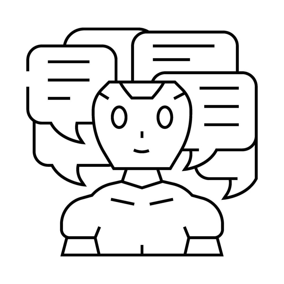 conversation chat bot line icon illustration vector