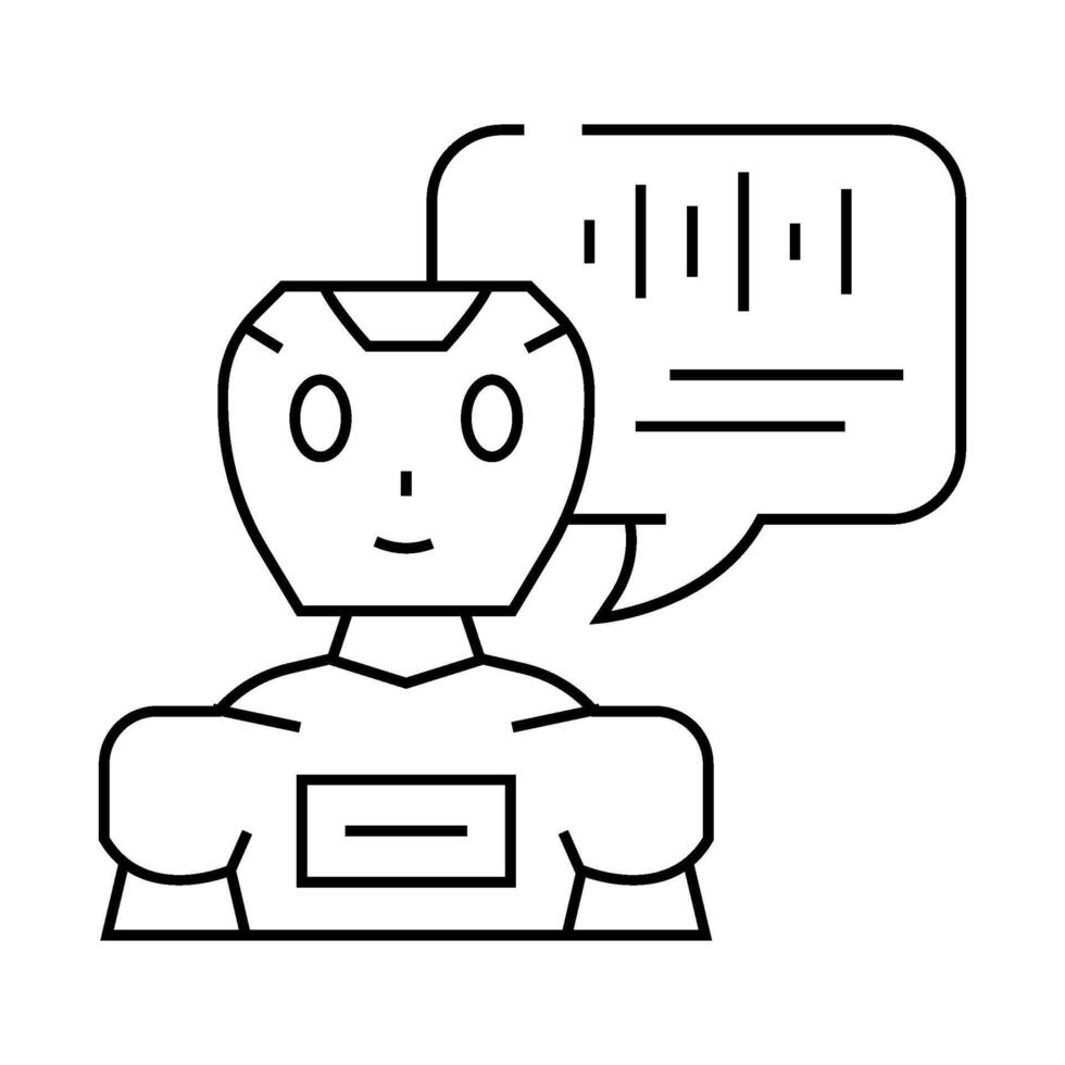 speech chat bot line icon illustration vector