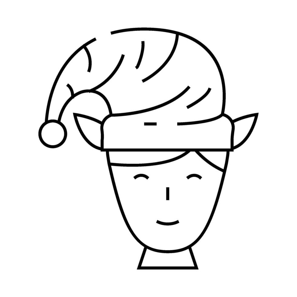 head elf little line icon illustration vector