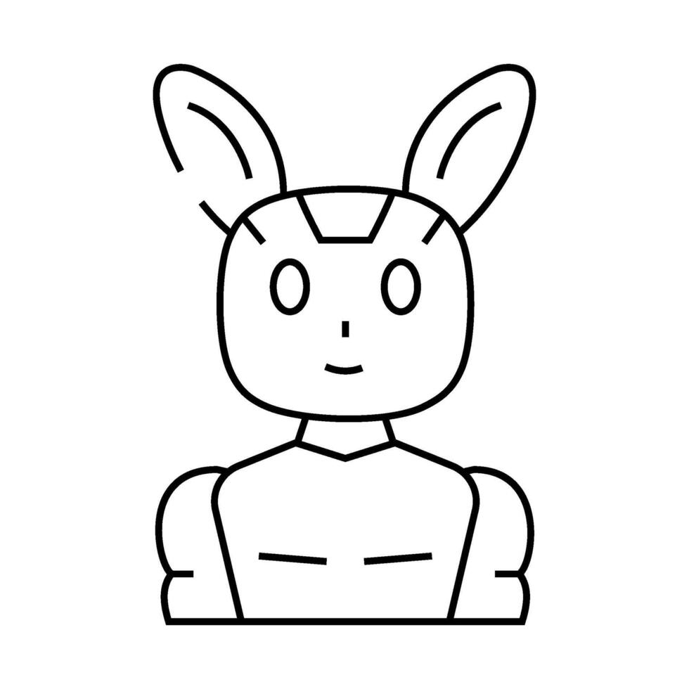 character chat bot line icon illustration vector