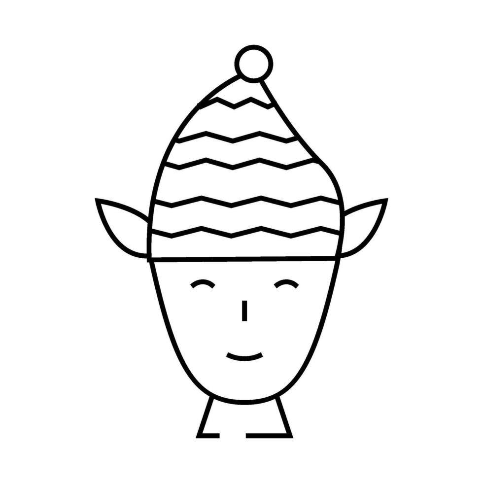 head elf funny line icon illustration vector