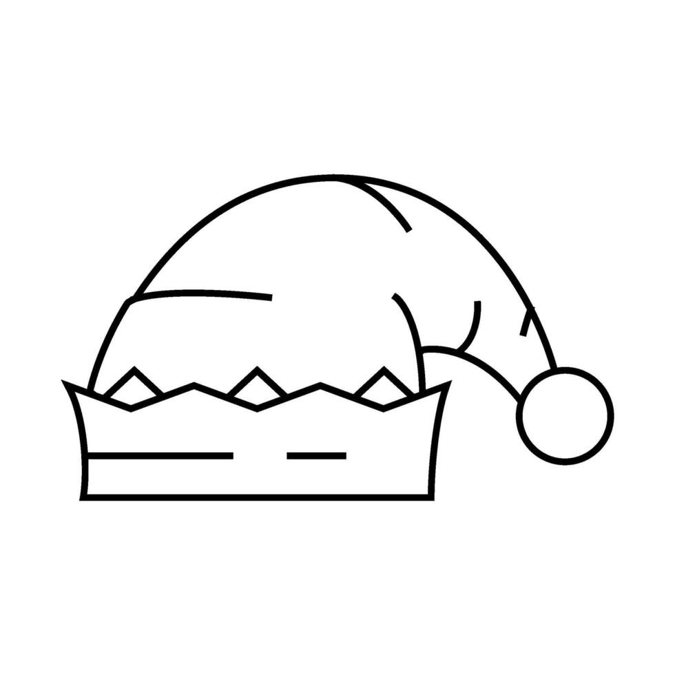 hat elf christmas xmas line icon illustration vector