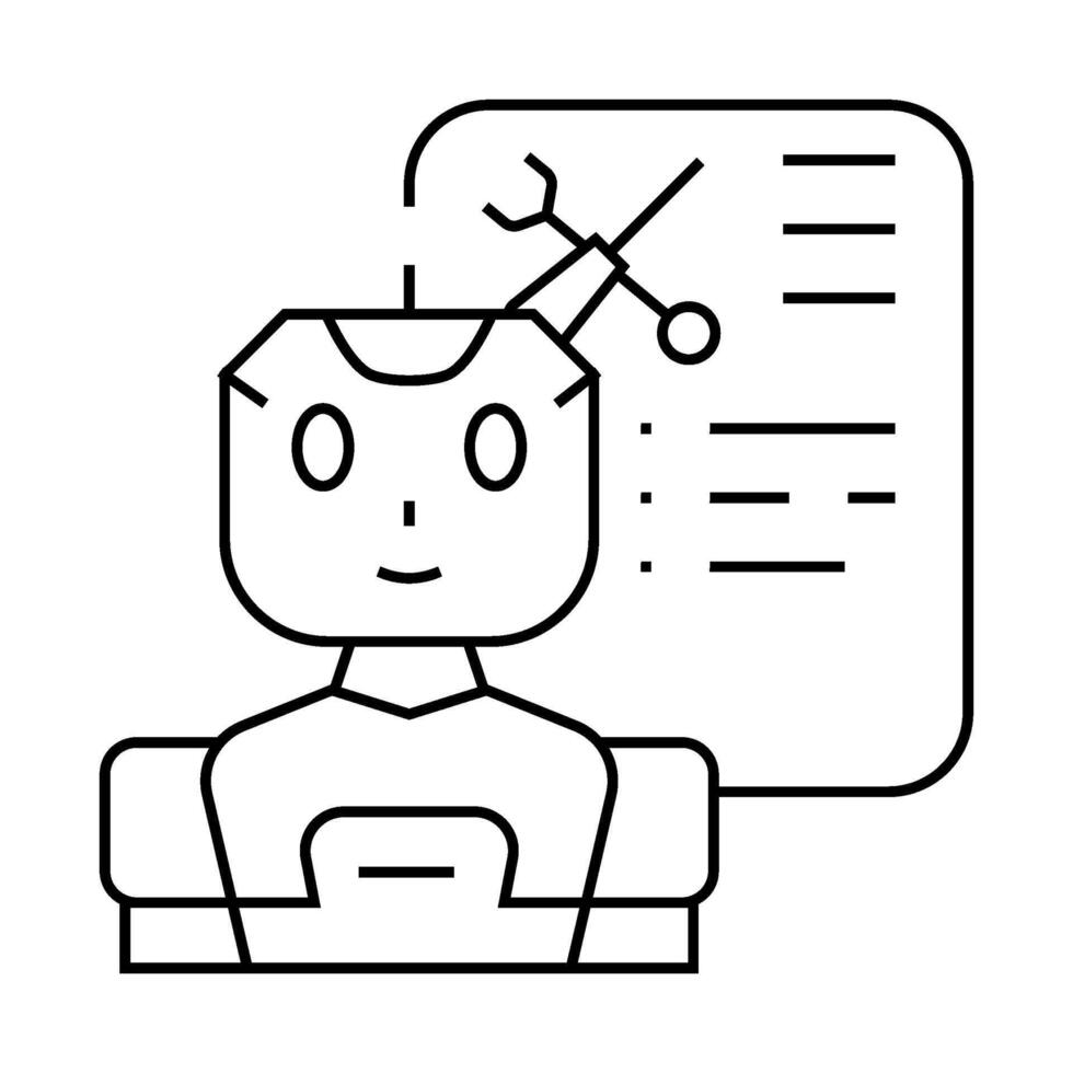 service chat bot line icon illustration vector