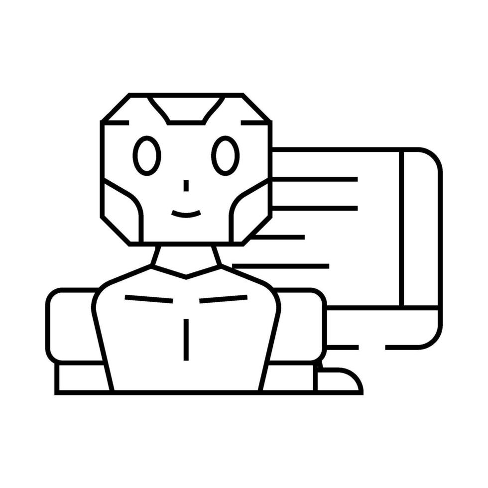 robot chat bot line icon illustration vector
