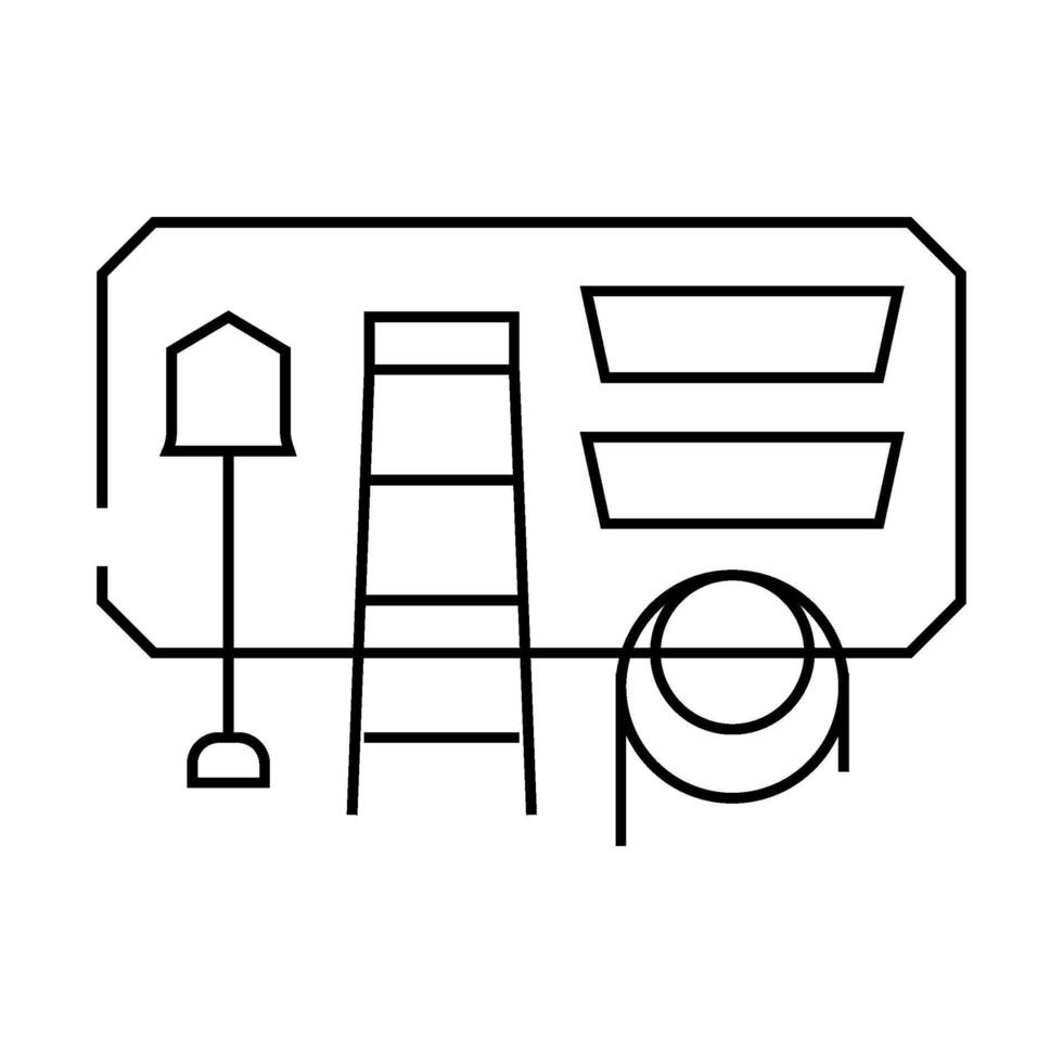 garage organizer tool line icon illustration vector
