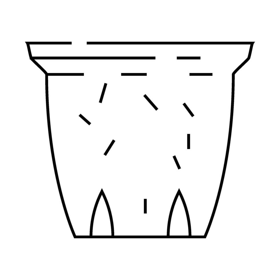 paper pulp pot garden tool line icon illustration vector