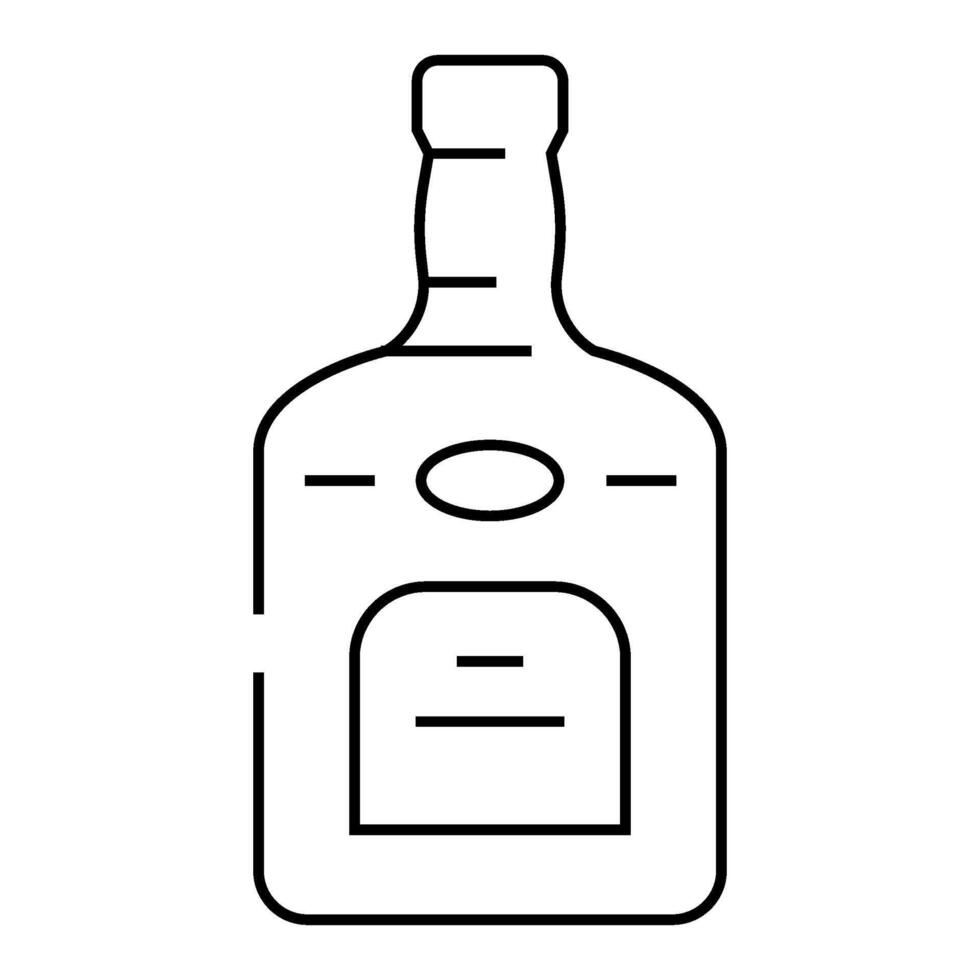 rum drink bottle line icon illustration vector