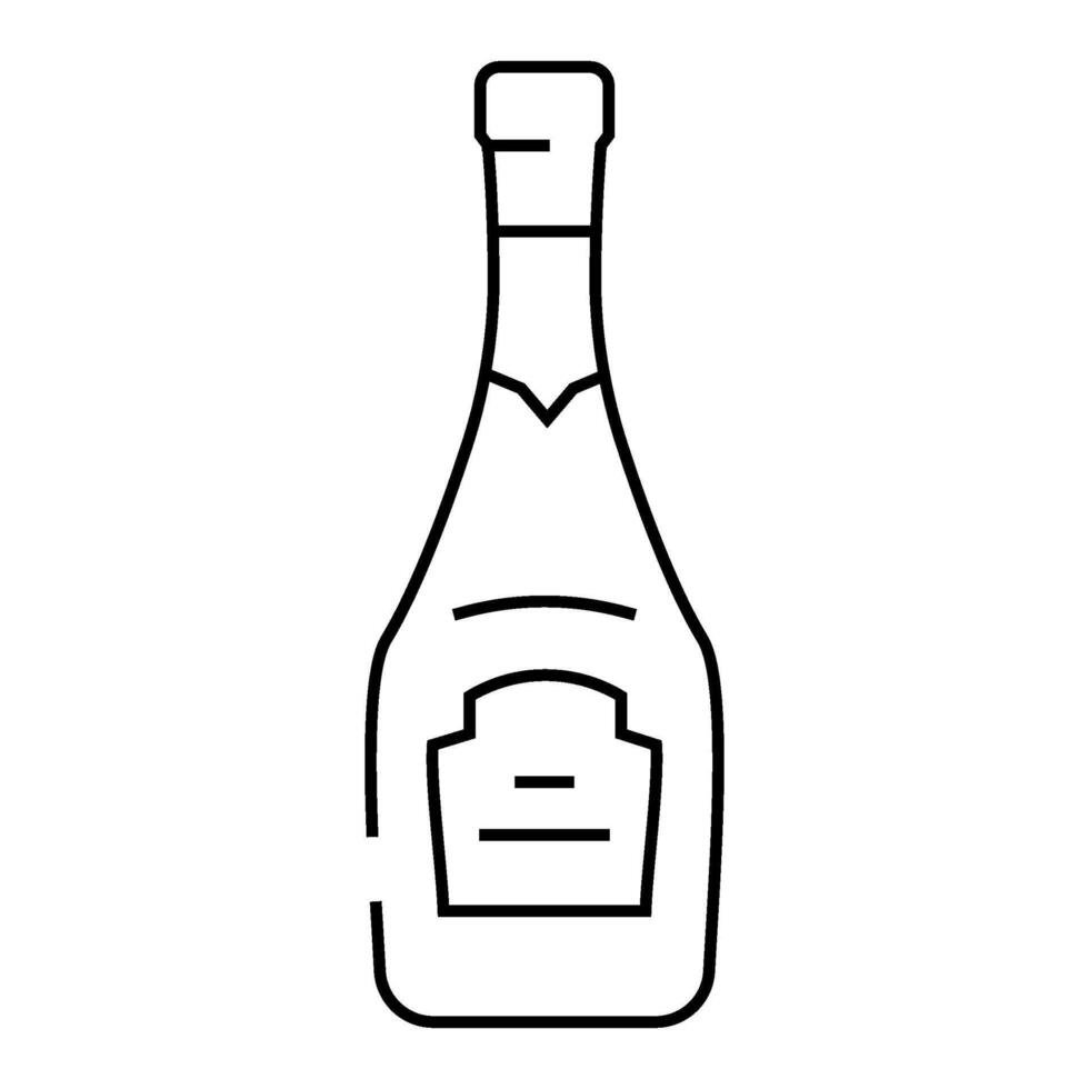 champagne glass bottle line icon illustration vector